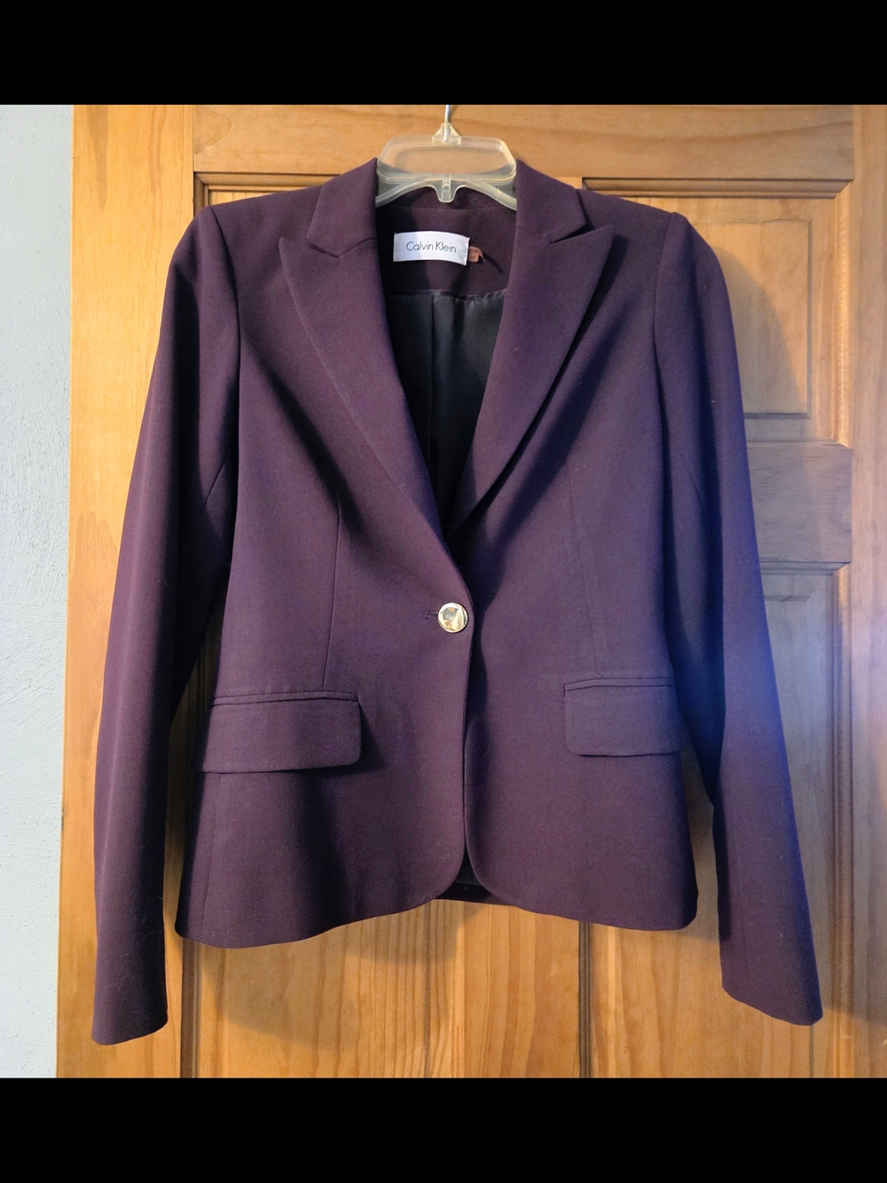 Calvin Klein Women's Eggplant Blazer Jacket